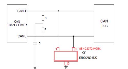 esd2can24t2q静电保护器件替代senc23t24v2bc